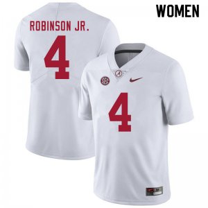 NCAA Women's Alabama Crimson Tide #4 Brian Robinson Jr. Stitched College 2020 Nike Authentic White Football Jersey EG17G78PD